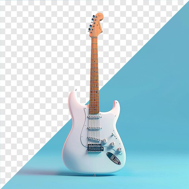 PSD animation 3d d'une guitare sur un fond transparent