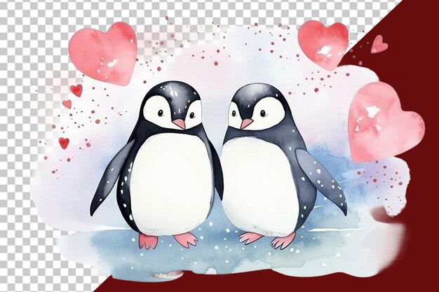 PSD animaux célébrant la saint-valentin illustration png