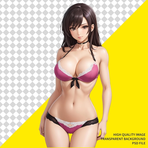 PSD anime-frauenfigur perfektes körper-frauen-mädchen-figur-modell