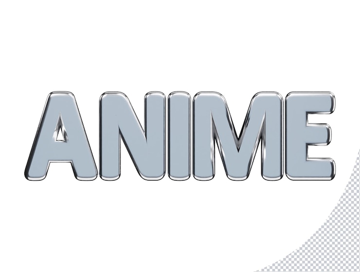 PSD anime text effect 3d rendering vector illustration