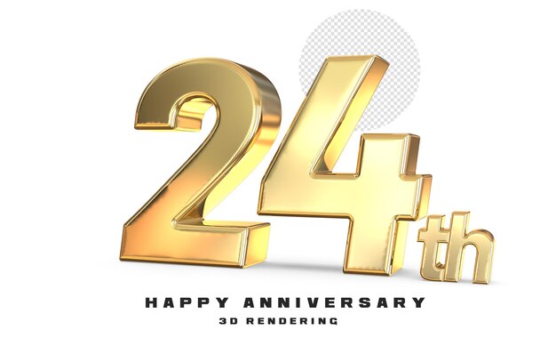 aniversario 3d con estilo dorado