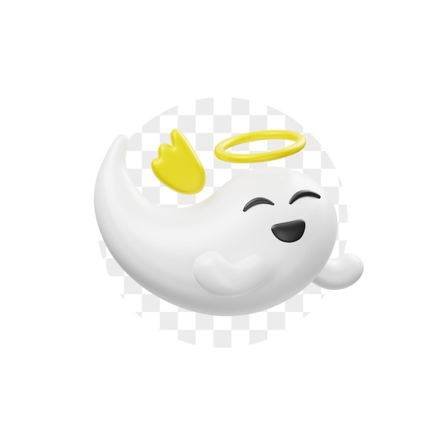 Anjo fantasma desenho animado 3d