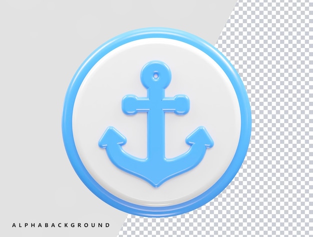 Anker-Symbol für das Rendering einer 3D-Illustration