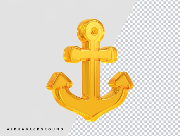 Anker-Symbol für das Rendering einer 3D-Illustration