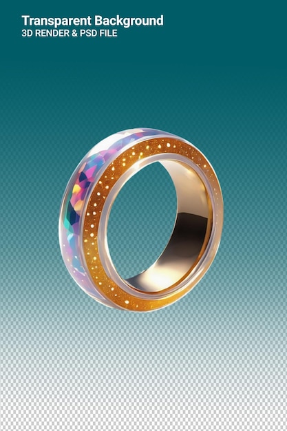 PSD un anneau avec une bordure violette et jaune