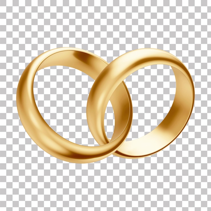 PSD anneau de fiançailles en or 3d avec fond transparent