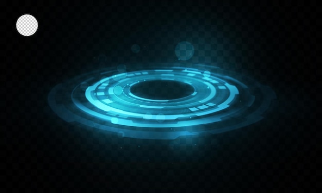 Anneau hud brillant de technologie sur fond transparent