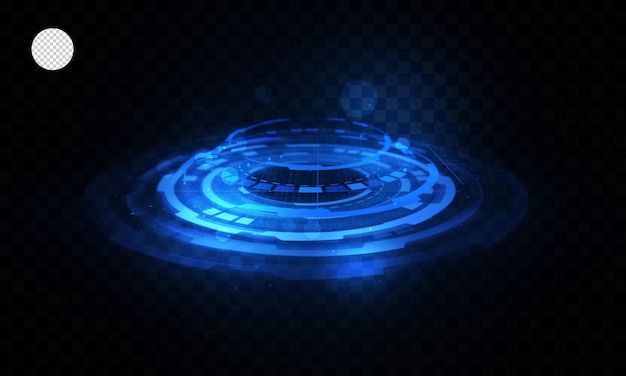 Anneau hud brillant de technologie sur fond transparent