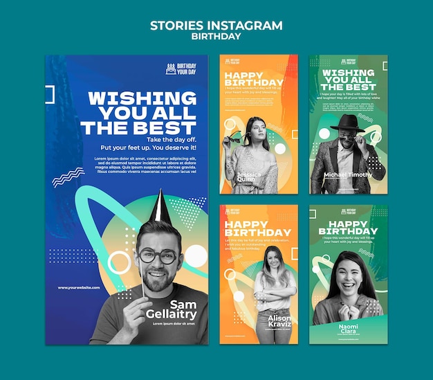 PSD anniversaire instagram stories