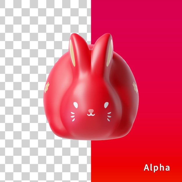 anno del rendering 3d del coniglio rosso