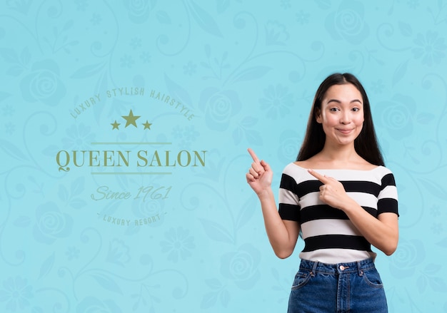 PSD annonce de maquette de salon de reine pour salon de coiffure