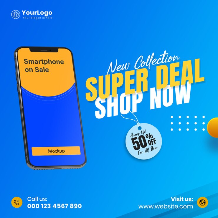 Annonces sur les réseaux sociaux Annonces sur les téléphones mobiles Offre de remise super vente Conception de publication Instagram