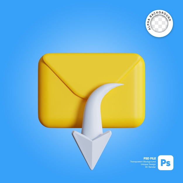 PSD annuler l'illustration 3d du courrier