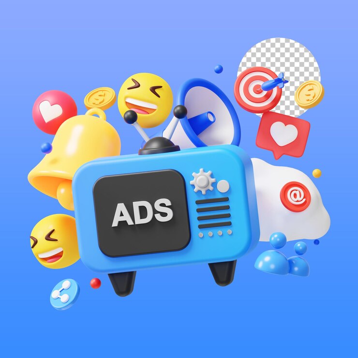 annunci di marketing illustrazione 3d