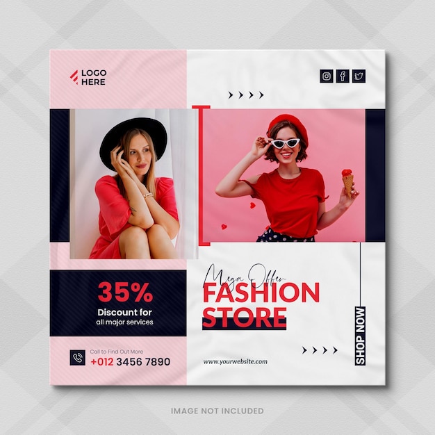 Annunci di vendita di moda Banner e storie di Instagram di vendita di moda