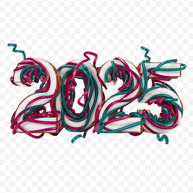 PSD un año colorido con una cinta verde en él