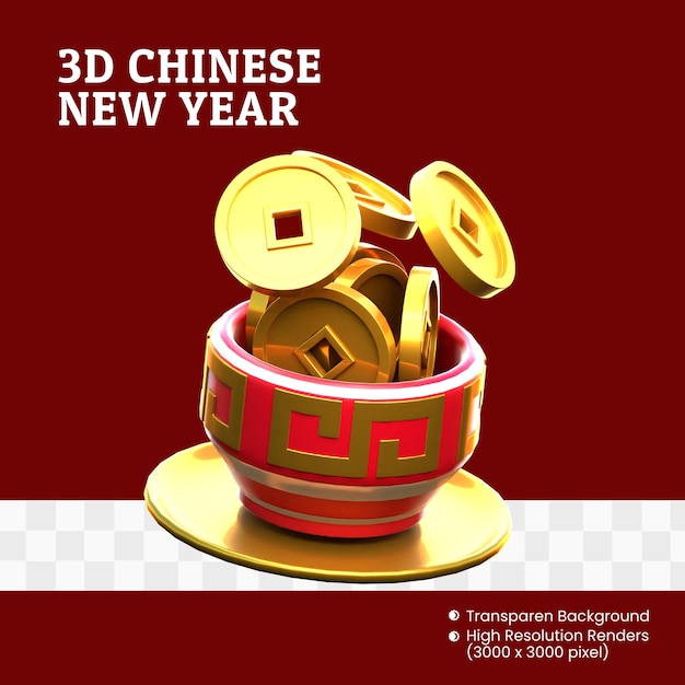 PSD ano novo chinês em 3d