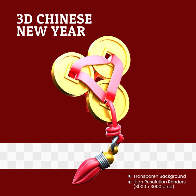 Ano novo chinês em 3d