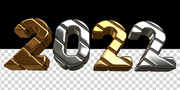 Año nuevo 2022.3d número