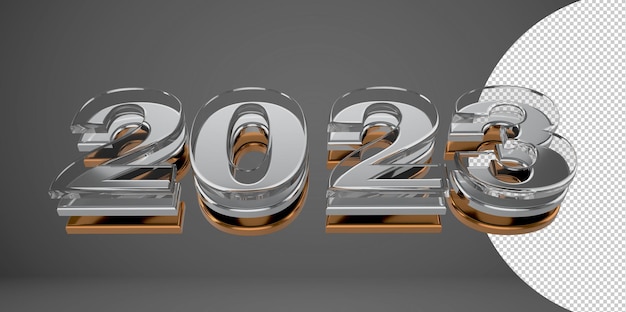 Año nuevo 2023 estilo de diseño moderno. Tipografía 3D del diseño del logotipo 2023 PNG