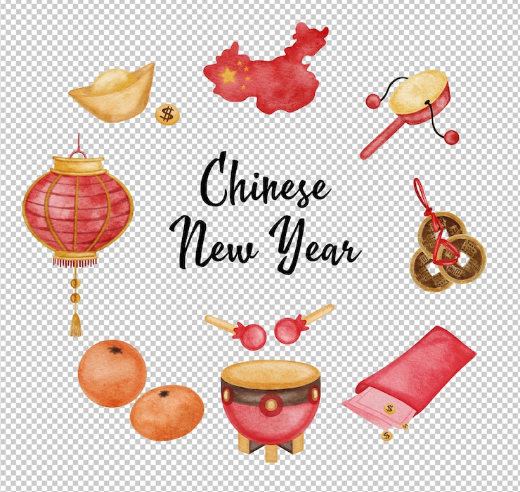PSD año nuevo chino 2022 clipart transparente