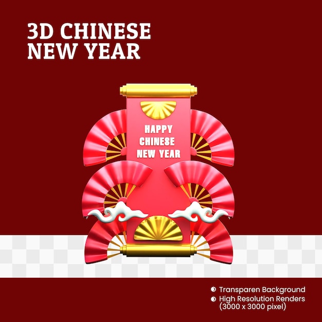 Año nuevo chino en 3d