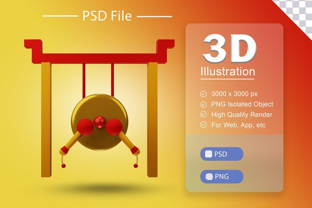 PSD año nuevo chino moneda oro 3d gong xi fa cai para logotipo icono tarjeta banner saludo