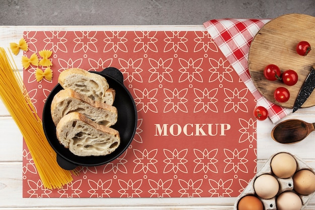 Anordnung der flachen Teigzutaten