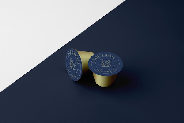 Anordnung von Coffeeshop-Elementen-Mock-up