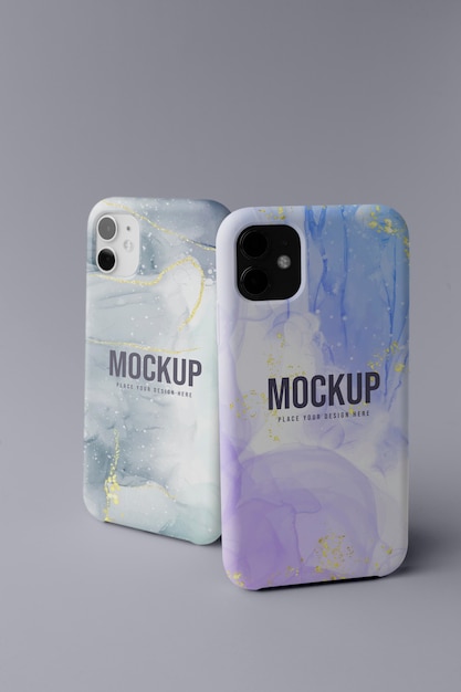 Anordnung von Mock-up-Handyhüllen