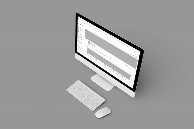 Anpassbare hochwertige Computer-Modelle zur Anzeige von YouTube-Profilvorlagen