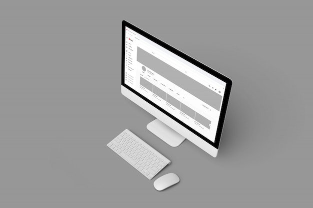 Anpassbare hochwertige computer-modelle zur anzeige von youtube-profilvorlagen