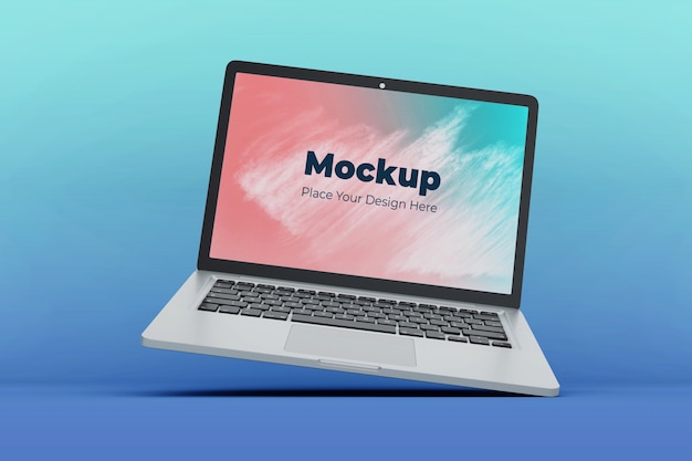Anpassbare schwebende Laptop-Bildschirmmodell-Entwurfsvorlage