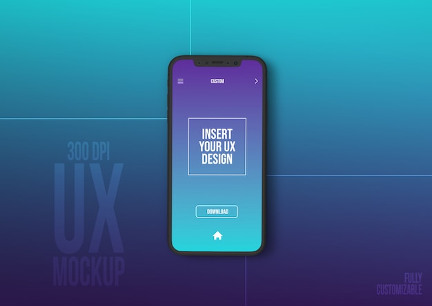 Anpassbares hochwertiges Smartphone-Mockup