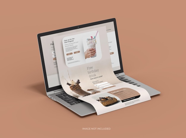 Anpassbares Laptop-Modell mit aufklappbaren, austauschbaren Bildschirmen, 3D-Rendering