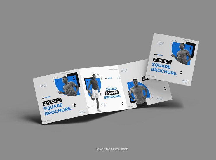 Anpassbares quadratisches Zfold-Broschürenmodell zur Präsentation Ihres Designs