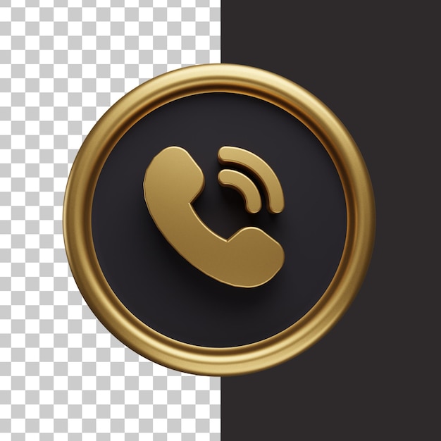 PSD anrufsymbol gold 3d