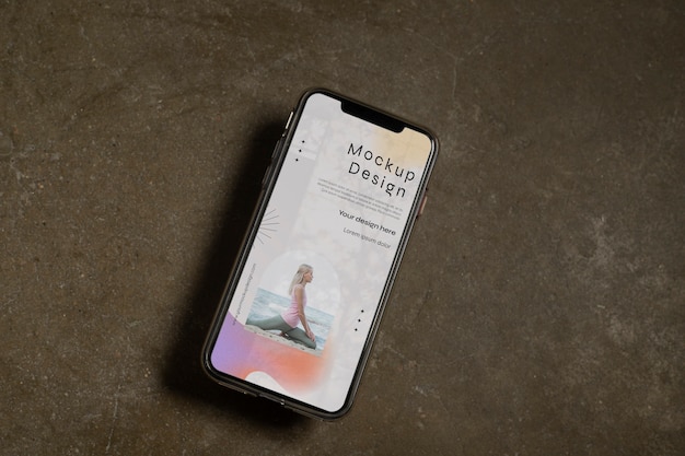 Ansicht eines Smartphone-Geräts am Boden