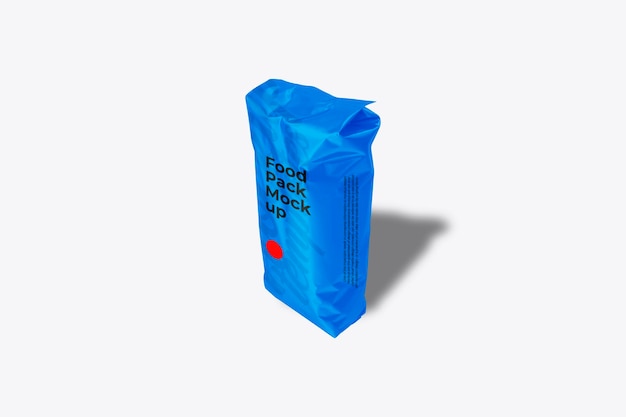 Ansicht von oben Lebensmittelverpackung Mockup blau gefärbt