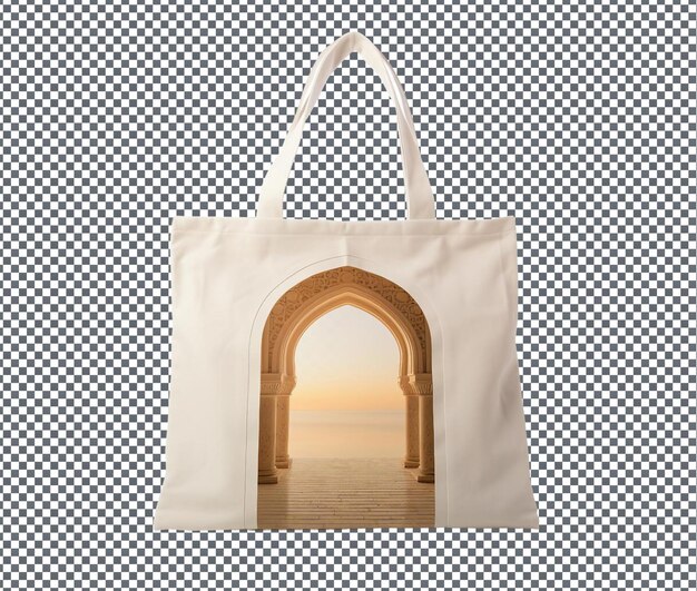 Ansprechende und schicke islamische themed tote bag isoliert auf transparentem hintergrund