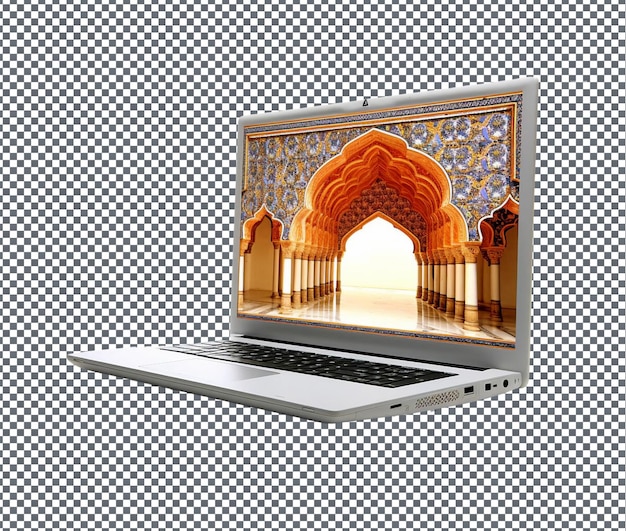PSD anständige und süße islamische laptop-hute, isoliert auf durchsichtigem hintergrund