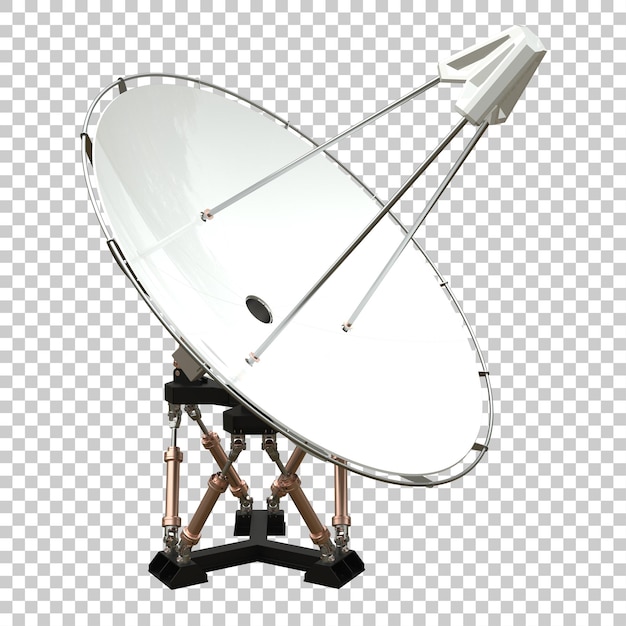 PSD antena de rádio na ilustração de renderização 3d de fundo transparente