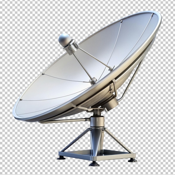PSD antena parabola dengan latar belakang transparan
