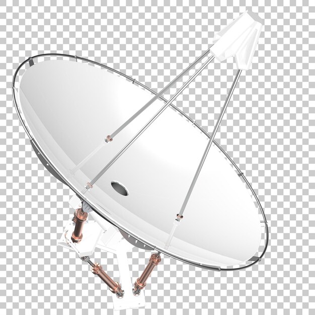 PSD antena de radio aislada en la ilustración de representación 3d de fondo transparente