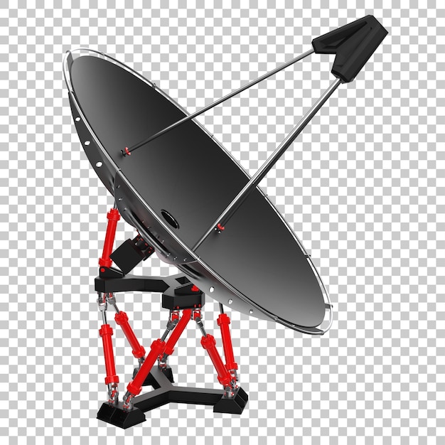 PSD antena de radio aislada en la ilustración de representación 3d de fondo transparente