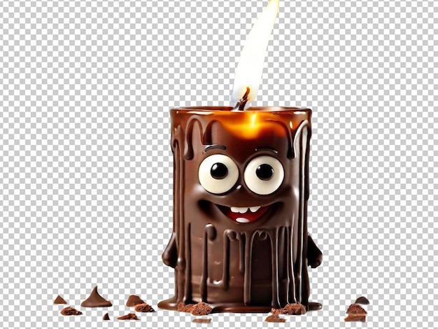 PSD anthropomorpher charakter brennende schokolade