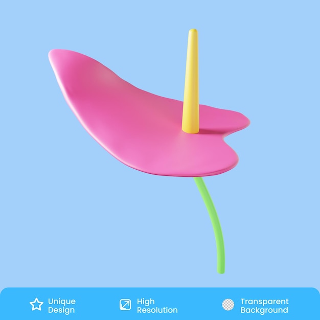 Anthurium-Blumen-3D-Illustration
