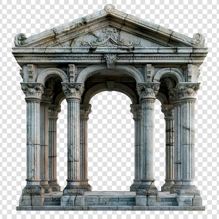 PSD antichi pilastri di pietra dell'arco romano ruine di architettura classica