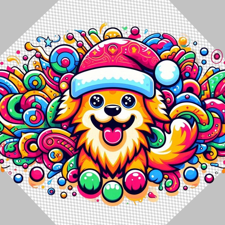 PSD antico cane di natale santa trasparente png illustrazione clipart