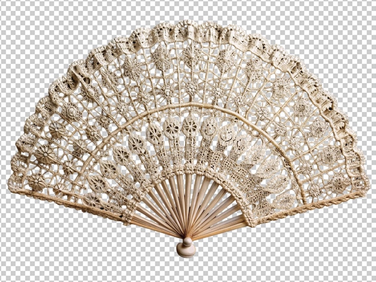 PSD anticuado retro vintage encaje abanico blanco